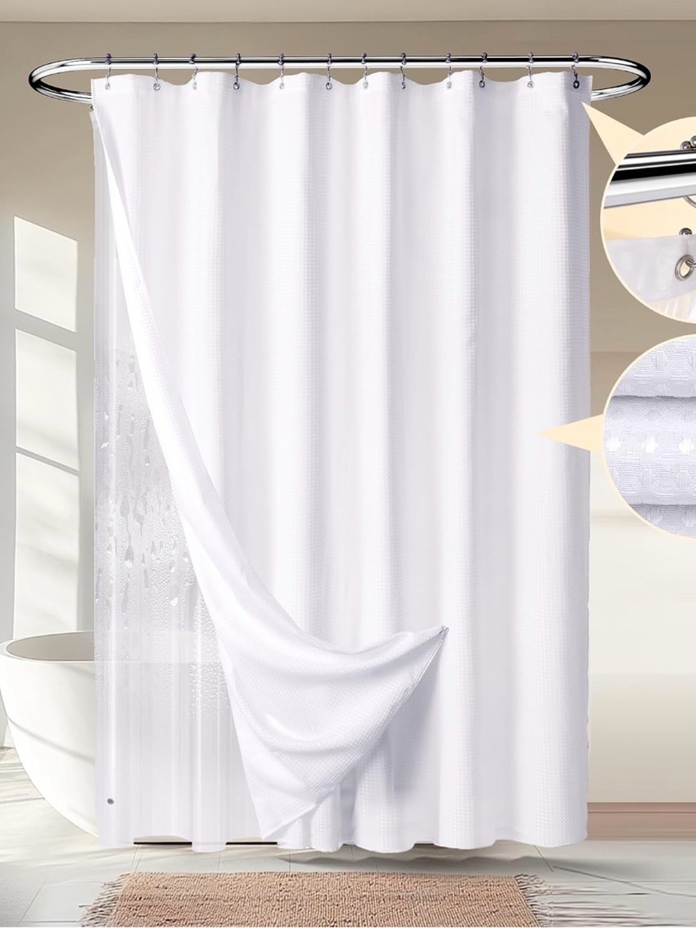 White Shower Curtain Set by River Dream